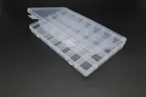 Органайзер пластиковий на 28 відсіків контейнер з відкидною кришкою для зберігання дрібниць і рукоділля 22.7х13.3х2.2 см Прозорий (BOX-38)