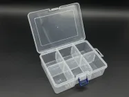 Органайзер пластиковий на 6 відділень контейнер з кришкою для зберігання дрібниць і рукоділля 16.5х12х6 см Прозорий (BOX-19)