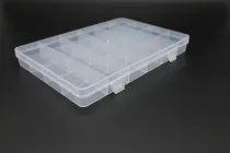 Органайзер пластиковий на 24 комірки контейнер з відкидною кришкою для зберігання дрібниць і рукоділля 19.5х13.3х2.2 см Прозорий (BOX-39)