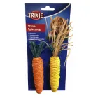 Іграшки для гризунів Trixie Set of Straw Toys морква та кукурудза плетені, 15см