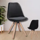 Стілець обідній Jumi Saida чорний скандинавський стиль міцне крісло