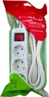 Мережевий фільтр-подовжувач Euroelectric Х3, 10А, 2 м Білий (EE-103-2M(simple))