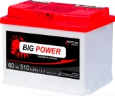Автомобільний акумулятор Big Power 60Ah (+/-) 510EN 242х175х190 мм (2240746734014)