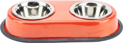Подвійна миска Agility металева 2 х 180 мл 11 см Червона (4801234561987)