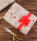 Подарунковий папір для пакування "Купідони", 8 м*70 см., крафт