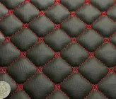 Шкірзам прошитий ромбом "BZ" Чорна шкіра з червоною ниткою ціна за 1 м/п