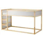 Двостороннє ліжко IKEA КЮРА, білий, сосна, 90x200 см, 802.538.09