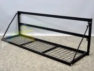 Лавка відкидна з кріпленням у стіну для сховищ 2000х450х500 на шарнірах чорна Kompred OL084/2