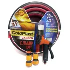 Шланг для поливу садовий 3/4" (19мм) 30м Ельмір + поливальний пістолет та 2 конектора в подарунок, чотирьохшаровий армований