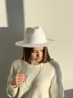 Капелюх жіночий Федір Фетровий зі срібним ланцюгом D.Hats білого кольору