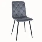 Стілець кухонний JERRY VELVET чорний каркас/сірий BL.14 JERRYVCSZ Signal