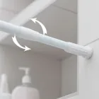 Карниз для ванної білий 110-200 см телескопічний роздувної на пружині з силіконовим вставкам