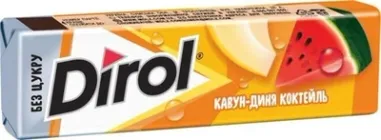 Жувальна гумка, жуйка Dirol Кавуново-Динний коктейль 30шт*14гр