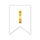 Букви На Прапорці Для Будь-Яких Написів "І" Золото На Білому