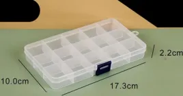 Органайзер 15 яч. пластиковий контейнер для рукоділля 17.3х10х2.2 см Прозорий (КО1710о22)