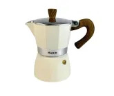 Кавоварка алюмінієва гейзерна Magio 150 мл на 3 чашки (MG-1007) біла