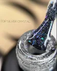 Світловідбивний топ для гель-лаку без липкого шару Crooz Crystal Top Silver з шиммером 8 мл (Срібний)