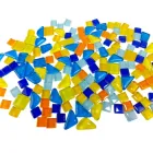 Набір шматочків мозаїки камінці мікс Жовтий, блакитний 200 гр 150-170 шт каміння декоративне для декору (6645)