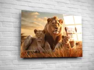 Картина на склі "Левова родина" 60х40см