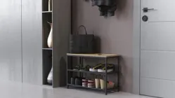 Банкетка універсальна Ferrum-decor Слайм 45x63x26 чорний ДСП Дуб Сонома 16мм (XK00004)