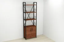 Етажерка 4/60 Ferrum-decor Серії Конект з тумбою 179x60x28 Чорний ДСП Венге (FD1065VE)