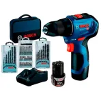 Безщітковий шурупокрут Bosch Professional GSR 12V-30 + 2 акб 12V 2Ah + з/п GAL 12V-40 + сумка + 3 набори насадок (06019G9001)