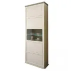 Стильна біла вітрина пенал Сокме Орегон 700 1Д для посуду та книг у вітальню зал прованс піно ауреліо/мадагаскар нельсон 70х43х209 см