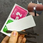 Міні Наліпки на клавіатуру білий текст на прозорій плівці вирізані по контуру розмір 4 мм