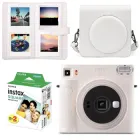 Подарунковий набір камера миттєвого друку Fujifilm Instax Square SQ1 Chalk White / Чохол білий / Фотоальбом (80 фото) / Фотопапір (20 знімків)
