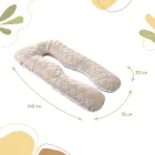 Подушка П-подібна IDEIA 140×75×20 см U-shape для вагітних, реабілітації та повсякденного комфорту з наволочкою на блискавці Антиалергенна Стьобана Сіра (4820227286539)