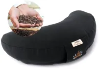 Подушка Болстер для йоги та медитації IDEIA з гречаною лузгою, йога, гречане лушпиння, гречиха 46х25х10 см Чорна (4820182658631)