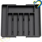 Органайзер-вкладка для столових приборів Ari&Ana, лоток розсувний, чорний