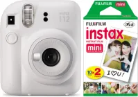 Комплект Камера моментального друку Fujifilm Instax Mini 12 Clay White Глиняно-біла (16806121) + Фотоплівка Fujifilm Instax Mini Glossy 2 х картриджа (16567828)
