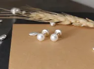 Сережки срібні з натуральними перлинами 6-6,5мм (3019в)