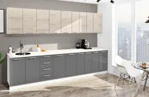 Кухня Комфорт меблі "Еко" 3,3 м Дуб білений/Графіт темний глянець