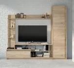 Стінка для ТБ Брайт, гірка у вітальню з шафою 2220 х 376 х 2000 h Майстер Форм ДСП Дуб сонома (правостороння) 20670