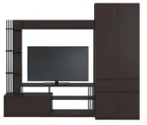 Стінка для ТБ Брайт, Гірка у вітальню Майстер Форм 2500х520х2000 h Майстер Форм ДСП Венге магія (правостороння) 30118