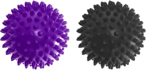 Набір м'ячів для масажу та МФР EasyFit PVC масажний м'ячик 7.5 см м'ячики масажери для спини, ніг, рук, шиї та стоп м'який фіолетовий + жорсткий чорний EF-1058s-1063s (56003178)