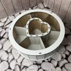 Подарункова коробка для кондитерів та флористів кругла (серце + 6 комірок) 30х10 см