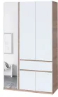 Шафа з дзеркалом Брайт 1221 х 520 х 2000 h Майстер Форм ДСП Дуб сонома / Білий (телескопічні напрямні) (лівосторонній) 20490