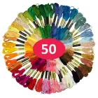 Багатобарвний набір із 50 ниток Муліне для вишивання хрестиком TM Novynka