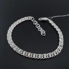 Жіночий срібний браслет арабка з камінням на ланцюжку регульований розмір 17 - 19.5 см 2229