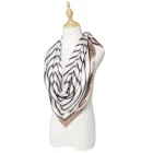 Шовкова хустка Mosi в смужку 90*90см бежева