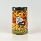 Мед акацієвий з горіхами Меду Треба 500 гр асорті №1 (мигдаль, кешʼю, волоський горіх, гарбузове насіння)