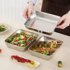 Металеві контейнери для продуктів контейнери для зберігання їжі та приготування в духовці 0,4 л