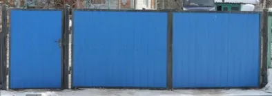 Ворота з профнастила з елементами кування New1