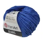 Пряжа YarnArt Jeans №47 синій (електрик) (Ярнарт джинс, напівбавовна)
