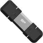 Флеш пам'ять USB Silicon Power Mobile C51 64GB USB 3.2 + Type-C Black/Silver (SP064GBUC3C51V1S)