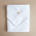 Бавовняна крижма-плед для хрещення біла Косичка білий KR11-Kosy-Bili Ladan