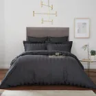 Комплект постільної білизни Еней-плюс Полуторний 145x210 см СТ0003 Сірий Сатин страйп (4820001584486) 